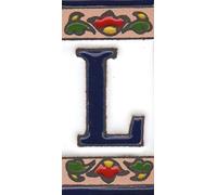 Lettres et chiffres en céramique - Motif piments mexicains - Dimensions des carreaux : 7,5 x 3,5 cm