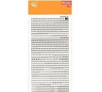 Lettres et chiffres - Noirs - Transfert - Autocollant - 3mm hauteur - Decadry