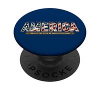 Lettres Grasses Amérique Drapeau USA Patriotique Dieu Bless USA PopSockets PopGrip Adhésif