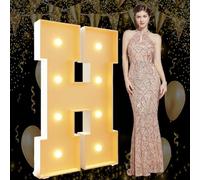 Lettres lumineuses géantes en mosaïque pour anniversaire, mariage, fiançailles, décorations de fête, cadre à faire soi-même, kit de panneau en mousse prédécoupé, 1,2 m