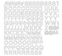 Lettres hauteur 2 cm thermocollantes sur textile set de lettres police arial - Blanc, 2 cm