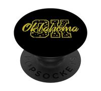 Lettres initiales Oklahoma OK USA America PopSockets PopGrip Adhésif