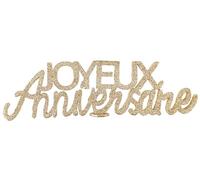 Lettres Joyeux Anniversaire Paillettes Or 32 x 2,5 x 9 cm La pièce
