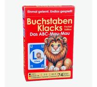 Lettres Klacks - Le Mau ABC Mau pour enfants - Jeu éducatif et cadeau pour garçon et fille - Jeu de cartes à partir de 4, 5, 6, 7, 8 ans - Noël - Anniversaire (Lion)
