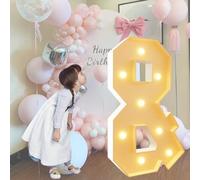 Lettres lumineuses à LED de 120 cm - Cadre prédécoupé - Lettres lumineuses géantes pour chapiteau de maternelle, maternelle, lycée