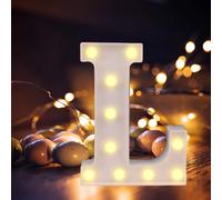 Lettres Lumineuses Alphabet Led Lettre Éclairage Lampe Lumineux Veilleuse Décoration Pour Anniversaire Fête Noël Mariage Vacances Maison Bar (L)