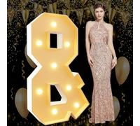 Lettres lumineuses et géantes mosaïques pour chapiteau - Pour anniversaire, mariage, fiançailles, décorations de fête, cadre à faire soi-même - Kit de panneau en mousse prédécoupé de 70 cm