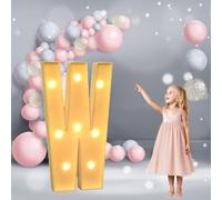 Lettres Lumineuses géantes de 3,3 Pieds for chapiteau: Lettres Lumineuses à LED Robustes, Blanc Chaud, for décoration de fête, Mariage et Anniversaire.(Letter W,3.3ft)
