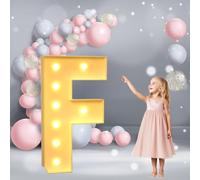 Lettres Lumineuses géantes de 3,3 Pieds for chapiteau: Lettres Lumineuses à LED Robustes, Blanc Chaud, for décoration de fête, Mariage et Anniversaire.(Letter F,3.3ft)