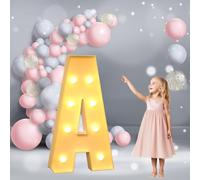Lettres Lumineuses géantes de 3,3 Pieds for chapiteau: Lettres Lumineuses à LED Robustes, Blanc Chaud, for décoration de fête, Mariage et Anniversaire.(Letter A,2.3ft)