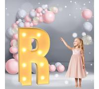 Lettres Lumineuses géantes de 3,3 Pieds for chapiteau: Lettres Lumineuses à LED Robustes, Blanc Chaud, for décoration de fête, Mariage et Anniversaire.(Letter R,2.3ft)
