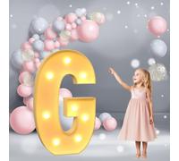 Lettres Lumineuses géantes de 3,3 Pieds for chapiteau: Lettres Lumineuses à LED Robustes, Blanc Chaud, for décoration de fête, Mariage et Anniversaire.(Letter G,3.3ft)
