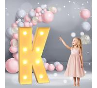 Lettres Lumineuses géantes de 3,3 Pieds for chapiteau: Lettres Lumineuses à LED Robustes, Blanc Chaud, for décoration de fête, Mariage et Anniversaire.(Letter K,4ft)