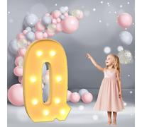 Lettres Lumineuses géantes de 3,3 Pieds for chapiteau: Lettres Lumineuses à LED Robustes, Blanc Chaud, for décoration de fête, Mariage et Anniversaire.(Letter Q,4ft)