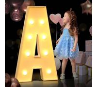 Lettres Lumineuses Lampe à Lettre Alphabet Lumineux Lampe LED Lettres Chapiteau Lumineux Lettres for Le Décor De Toile De Fond De Mariage Grandes Décorations De Fête DIY (Color : A, Size : 100CM)