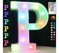 Lettres Lumineuses Led Colorées Pour Chapiteau,18 Couleurs Changeantes,Lettres De L'alphabet,Avec Minuterie À Distance,Pour Éclairage De Nuit, De Mariage, D'anniversaire, De Noël, De Bar,P Coloré