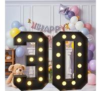Lettres lumineuses noires for chapiteau, 1,2 m : grande décoration de fête for chapiteau alphabet debout for anniversaire, enterrement de vie de jeune fille, fête prénatale, mariage(Number 30,3.3ft)