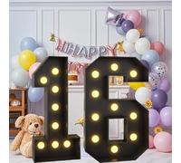 Lettres lumineuses noires for chapiteau, 1,2 m : grande décoration de fête for chapiteau alphabet debout for anniversaire, enterrement de vie de jeune fille, fête prénatale, mariage(Number 16,2.3ft)