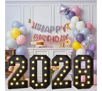 Lettres lumineuses noires for chapiteau, 1,2 m : grande décoration de fête for chapiteau alphabet debout for anniversaire, enterrement de vie de jeune fille, fête prénatale, mariage(Number2028,2.3ft)