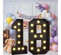 Lettres lumineuses noires for chapiteau, 1,2 m : grande décoration de fête for chapiteau alphabet debout for anniversaire, enterrement de vie de jeune fille, fête prénatale, mariage(Number 18,3.3ft)
