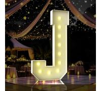 Lettres lumineuses pour chapiteau de 1,2 m de haut, grand panneau LED pour fête, décorations d'anniversaire, remise de diplôme, bal, fête prénatale (lettre J)