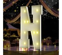 Lettres lumineuses pour chapiteau de 1,2 m de haut, grand panneau LED pour fête, décorations d'anniversaire, remise de diplôme, bal, fête prénatale (lettre N)
