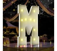 Lettres lumineuses pour chapiteau de 1,2 m de haut, grand panneau LED pour fête, décorations d'anniversaire, remise de diplôme, bal, fête prénatale (lettre M)