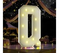 Lettres lumineuses pour chapiteau de 1,2 m de haut, grand panneau LED pour fête, décorations d'anniversaire, remise de diplôme, bal, fête prénatale (lettre Q)