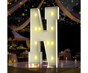 Lettres lumineuses pour chapiteau de 1,2 m de haut, grand panneau LED pour fête, décorations d'anniversaire, remise de diplôme, bal, fête prénatale (lettre N)