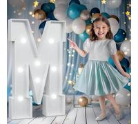 Lettres M pour chapiteau de 7 m de haut, faciles à assembler, blanc froid, pour événements intérieurs et extérieurs, grand panneau lumineux pour anniversaire, remise de diplôme, décoration de fête