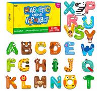 Lettres magnétiques de Grande Taille, Alphabet ABC Aimants pour Réfrigérateur Jouets d'animaux en Majuscule Jeux éducatifs d'apprentissage de l'orthographe pour Les Enfants, Les Tout-Petits 3 4 5 Ans