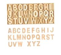 Lettres majuscules en bois, lettres anglaises dans une boîte, alphabet en bois naturel DIY, alphabet de couleur naturelle