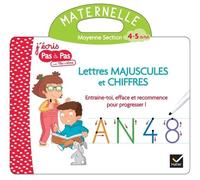 Lettres Majuscules Et Chiffres Maternelle Moyenne Section - Livre Ardoise Avec Un Feutre Effaçable