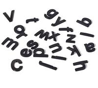 Lettres minuscules métalliques personnalisées pour Autocollants de Voiture et de boîte aux Lettres, emblèmes et Badges nominatifs (Noir)