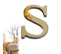 Lettres murales 3D autocollantes - Lettres de l'alphabet 3D en acrylique doré clair pour décoration d'intérieur, mur, mur d'art pour la maison, la chambre à coucher, le salon