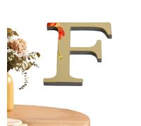 Lettres murales en acrylique miroir - Alphabet autocollant 3D en acrylique | Autocollant mural miroir - Lettre - Décoration d'intérieur - Autocollant artistique pour bricolage - Doré clair