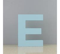 Lettres murales en bois E - Lettre murale décorative bleue pour chambre d'enfant, chambre de bébé, prénom de bébé et décoration de chambre de fille