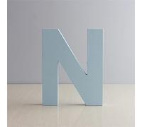 Lettres murales en bois N - Lettre murale décorative bleue pour chambre d'enfant, chambre de bébé, prénom de bébé et décoration de chambre de fille