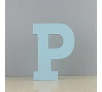 Lettres murales en bois P - Lettre murale décorative bleue pour chambre d'enfant, chambre de bébé, prénom de bébé et décoration de chambre de fille