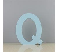 Lettres murales en bois Q - Lettre murale décorative bleue pour chambre d'enfant, chambre de bébé, nom de bébé et décoration de chambre de fille