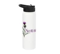 Lettres ornées de chardons écossais écossais Stainless Steel Insulated Water Bottle