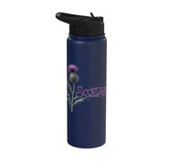 Lettres ornées de chardons écossais écossais Stainless Steel Insulated Water Bottle