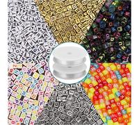 Lettres perles set 1200 pcs 6 designs + fils nylon pour bracelets