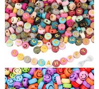 Lettres perles set 1200 pcs smiley cordon bracelet enfants diy