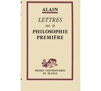 Lettres sur la philosophie première