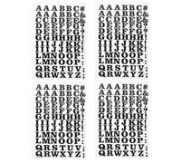Lettres Thermocollantes DIY Noires 4 Pièces en Vinyle Flocké | Décoration Textile Résistante au Fer, Compatible Créations Artisanales, Usage sur Vêtements et Projets Personnalisés