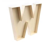 Lettres W en bois brut à remplir
