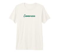 Lettres Word Cameroun dans Une Belle Police Verte T-Shirt Haut de Gamme