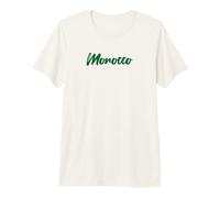 Lettres Word Maroc dans Une Belle Police Verte T-Shirt Haut de Gamme