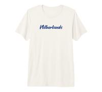 Lettres Word Pays-Bas en Police Bleue Minimaliste T-Shirt Haut de Gamme